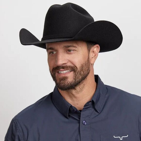 Smithbilt Vintage Black Cowboy Cattleman Rancher Western 100% Fur Felt Hat - Picture 12 of 13